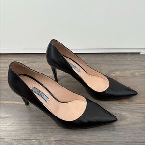 Prada Black Leather Heels